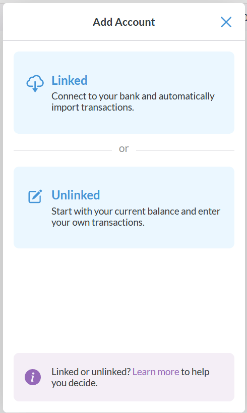 YNAB Linked or Unlinked Account