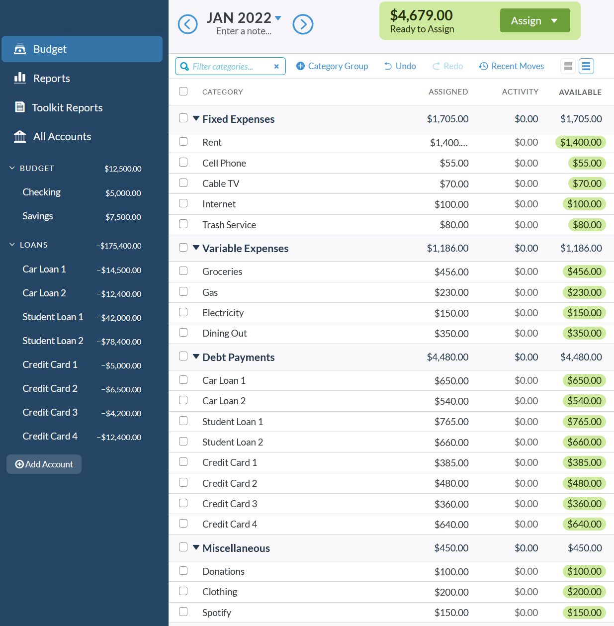 YNAB - Add Assigned